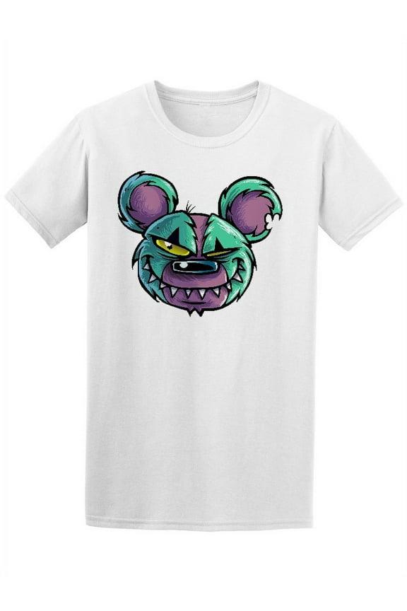 Psychedelic Color Evil Bear Head T-Shirt Men -Image by Shutterstock, Male Small