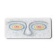thumbnail image 1 of Psychedelic Computer Mouse Pad, Confused Man Portrait Human Face with Large Hypnotic Eyes Trance Hand Drawn, Rectangle Non-Slip Rubber Mousepad X-Large, 35" x 15", Multicolor, by Ambesonne, 1 of 2