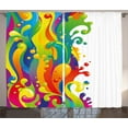 thumbnail image 1 of Ambesonne Psychedelic Curtains 2 Panel Set, Rainbow Splash, 108" x 84", Multicolor, 1 of 3