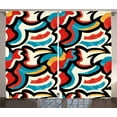 thumbnail image 1 of Ambesonne Psychedelic Curtains 2 Panel Set, Retro Modern Urban, 108" x 84", Multicolor, 1 of 3