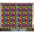 thumbnail image 1 of Ambesonne Psychedelic Curtains 2 Panel Set, Grunge Graffiti, 108" x 96", Multicolor, 1 of 3