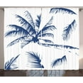 thumbnail image 1 of Ambesonne Psychedelic Curtains 2 Panel Set, Coconut Palm Tree, 108" x 90", Indigo, 1 of 3