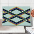 thumbnail image 1 of Psychedelic Cutting Board, Geometric Composition with Colorful Zigzag Chevron Lines Squares Digital Grid, Decorative Tempered Glass Cutting and Serving Board, Large Size, Multicolor, by Ambesonne, 1 of 5