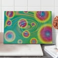 thumbnail image 1 of Psychedelic Cutting Board, Outer Space Theme Retro Dreamy Image Hippie Style Reflection in Water Print, Decorative Tempered Glass Cutting and Serving Board, Large Size, Green Yellow, by Ambesonne, 1 of 1