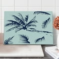 thumbnail image 1 of Psychedelic Cutting Board, Silhouette of Coconut Palm Tree with Psychedelic Details Dreamy Nature Theme Design, Decorative Tempered Glass Cutting and Serving Board, Large Size, Indigo, by Ambesonne, 1 of 1