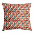thumbnail image 1 of Psychedelic Decor Throw Pillow Cushion Cover, Vintage Colorful Nested Circles Psychedelic Bubbles Pattern Artwork, Decorative Square Accent Pillow Case, 20 X 20 Inches, Orange Yellow, by Ambesonne, 1 of 2