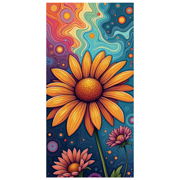 Psychedelic Design Floral Art Retro Style Poster for Home Decoration Wall Art Bohemian Decor