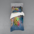 thumbnail image 1 of Psychedelic Duvet Cover Set, Brain Storm Fantasy Visual Modern Mental Ethereal Energy Fiction, Bedding Set with Shams and Fitted Sheet, 3 Sizes, by Ambesonne, 1 of 3