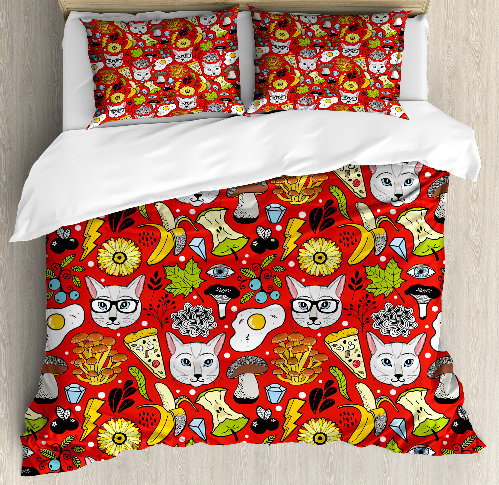 Psychedelic Mushroom Duvet Cover Set 3pcs