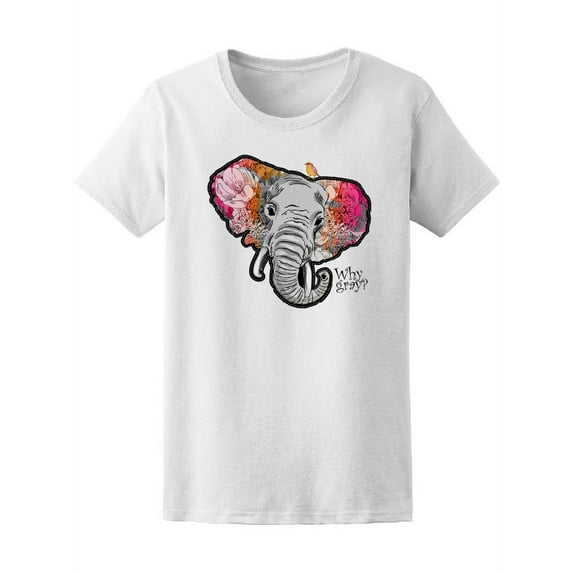 Psychedelic Elephant With Flower T-Shirt Women -Image by Shutterstock, Female Small