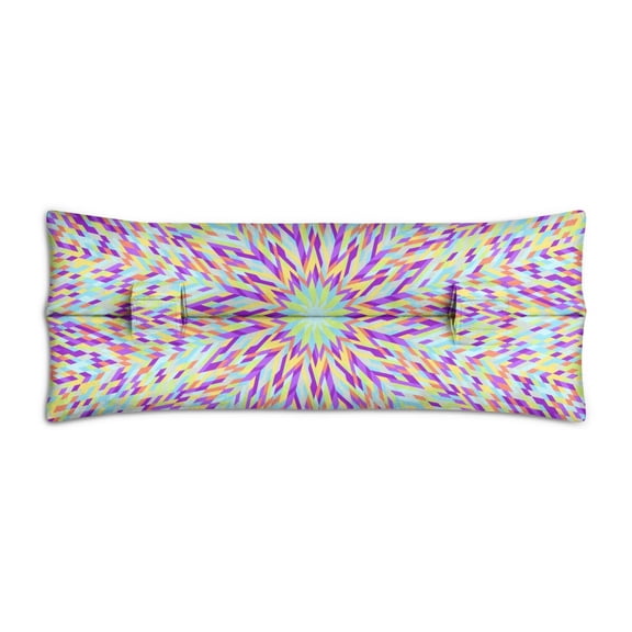 Psychedelic Energy Seatbelt Pillow for Heart Surgery Recovery - Abstract Geometric Chest Protector with Double Straps