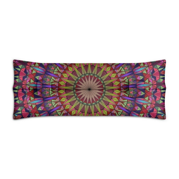 Psychedelic Energy Seatbelt Pillow for Heart Surgery Recovery - Abstract Geometric Chest Protector with Double Straps