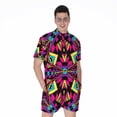 thumbnail image 1 of Psychedelic Ethnic Trippy Short Sleeve Men'S Rompers Casual Summer Jumpsuits Outfit, 1 of 4