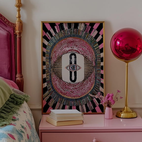 Psychedelic Eye Art Print Esoteric Optical Illusion Decor
