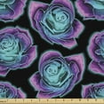 thumbnail image 1 of Ambesonne Psychedelic Fabric by the Yard Upholstery, Bicolour Abstract Roses, 2 Yards, Charcoal Grey and Multicolor, 1 of 4