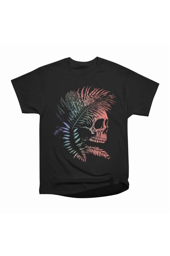Psychedelic Fern Skull T-Shirt Tee Gift For Him Merch For Her Apparel For Friend 11