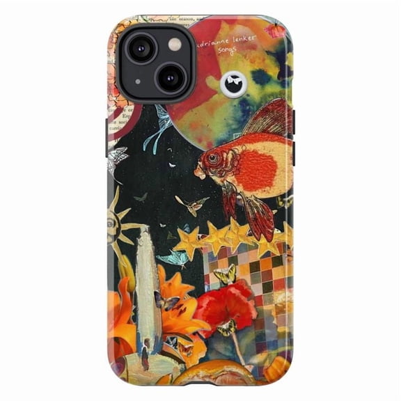 Psychedelic Fish Collage Phone Case, Trippy Retro Art Aesthetic Protective Cover for iPhone 17 16 15 14 13 12 11 Pro Max Plus Mini