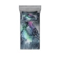 thumbnail image 1 of Psychedelic Fitted Sheet & Pillow Sham Set, Space Galaxy Inspired Hazy Grunge Modern Celestial Cosmic Fantasy Design Print, Decorative Printed 2 Piece Bedding Decor Set, Twinxl, Grey, by Ambesonne, 1 of 2