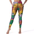 thumbnail image 1 of Psychedelic Floral Rainbow Art Leggings Jogger Pants Women's Tights Womens Leggings, 1 of 6