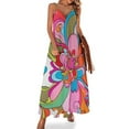 thumbnail image 1 of Psychedelic Floral Vibrant Pattern Sleeveless Dress Loose Women's Dress Dresses Luxury Evening Dresses, 1 of 9