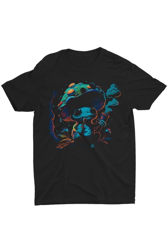 Psychedelic Frog Mushroom Trippy Forest Graphic Shirt Unisex, Colorful Hippie Tee, Festival Outfit, Retro Gift