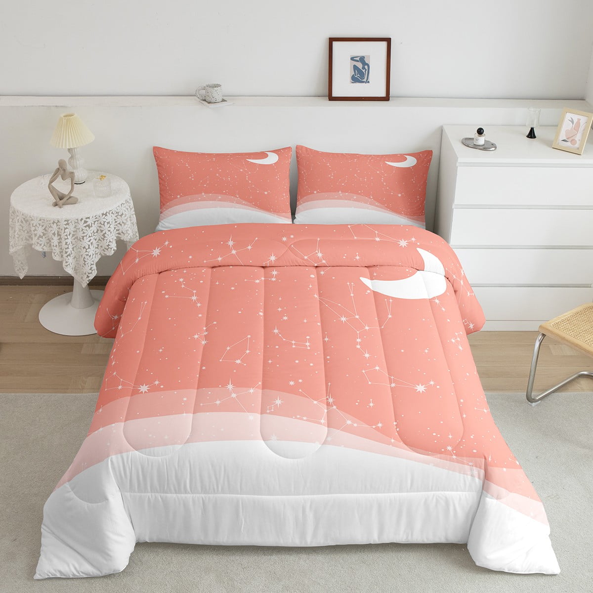 Psychedelic Galaxy Comforter Set Queen Pastel Blue Reversible Bedding