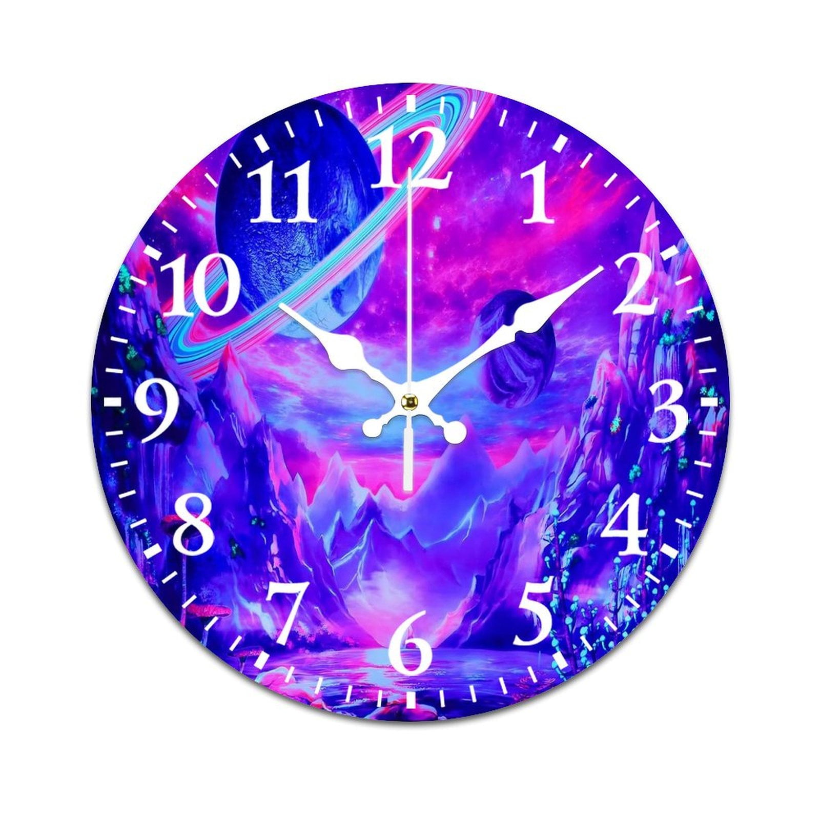 Psychedelic Galaxy Space Wall Clock Modern Design Clocks Wall Hanging ...