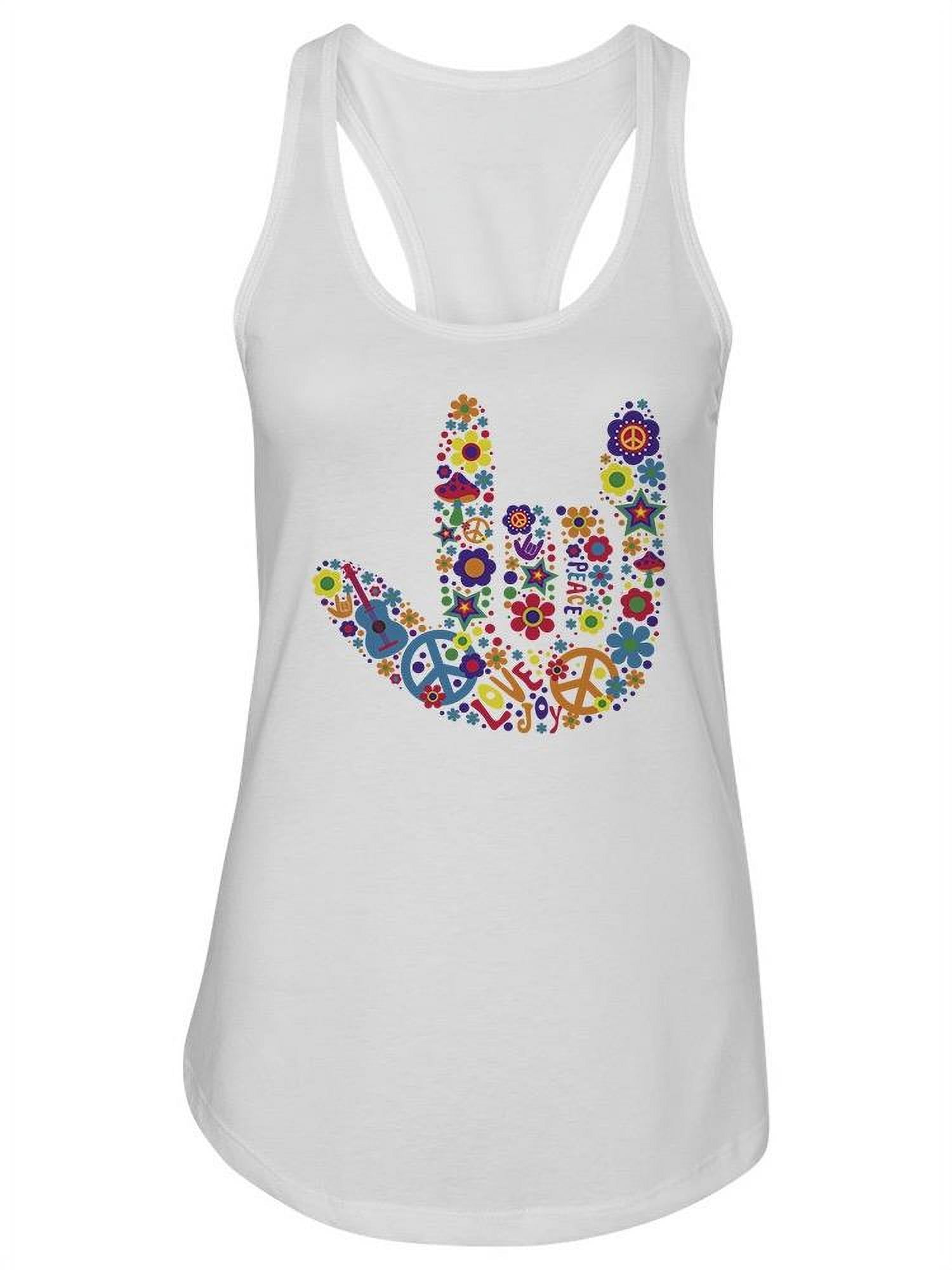 Psychedelic Hand Sign Design Tank Women -Image by Shutterstock, Female ...