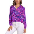 thumbnail image 1 of Psychedelic Hippie Purple Tears Long Sleeve Blouse Woman Streetwear Casual Shirts Summer Oversize Woman Streetwear Clothing Birthday Present, 1 of 7