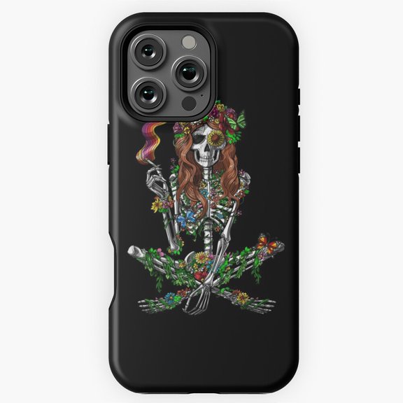 Psychedelic Hippie Skeleton Phone Case for iPhone 16 15 14 13 12 11 Pro Max M5904202