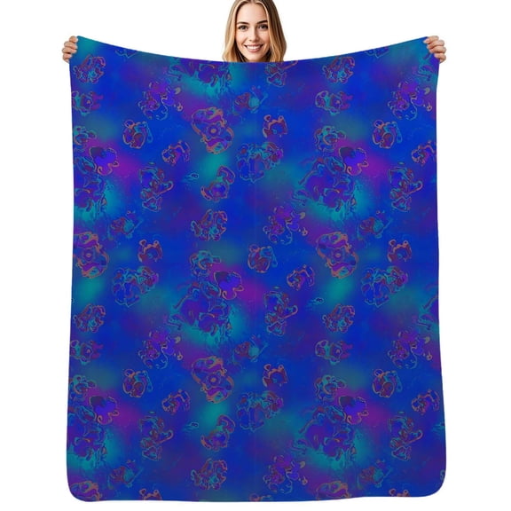 Psychedelic Holographic Pattern Flannel Blanket Warm Soft Bedding Throws Winter Camping Chair Sofa Bed