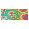thumbnail image 1 of Psychedelic Kitchen Mat, Outer Space Theme Retro Dreamy Image Hippie Style Reflection in Water Print, Plush Decorative Kitchen Mat with Non Slip Backing, 47" X 19", Green Yellow, by Ambesonne, 1 of 1