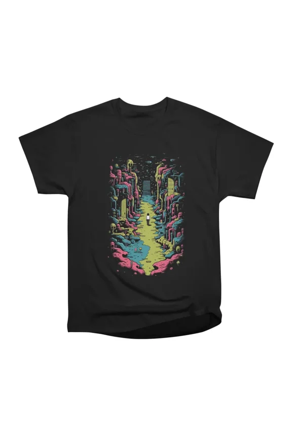 Psychedelic Landscape T-Shirt Tee Gift For Him Merch For Her Apparel For Friend