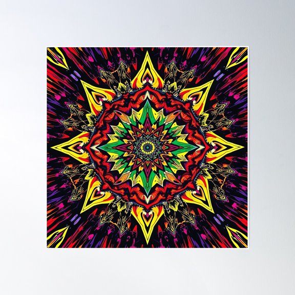 Psychedelic Layout With Retro Energy Poster Wall Art, Modern Wall Decor, 16x24 UNFRAMED