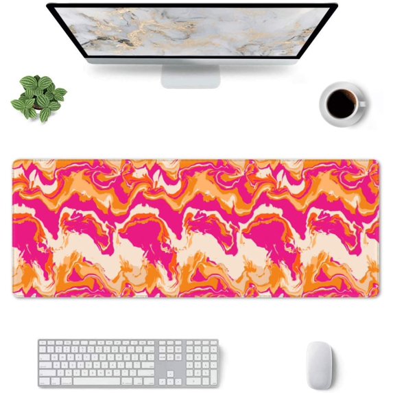 Psychedelic Liquid -Mouse Pad, Big Desk Mat, Extended Gaming Mouse Pad, Mouse Mat with Non-Slip Rubber Base & Stitched, 31.5 X 11.8 in Large Desk Pad for Keyboard, Mouse, Home and Office