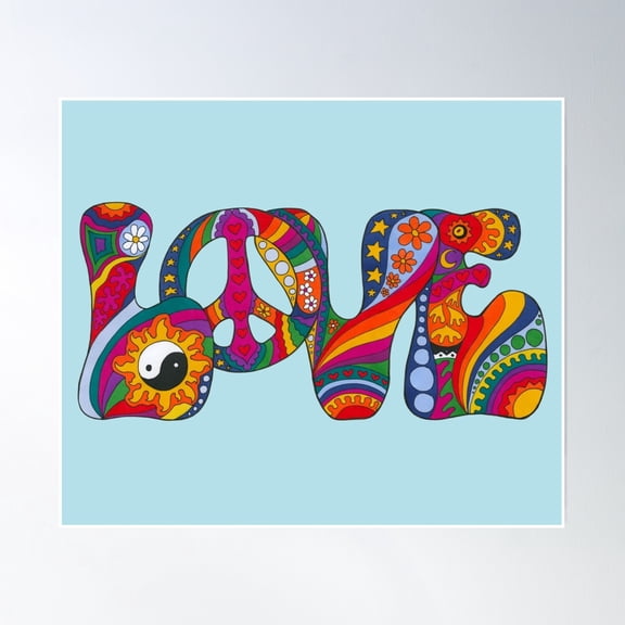 Psychedelic Love Poster Wall Art, Modern Wall Decor, 24x36 UNFRAMED