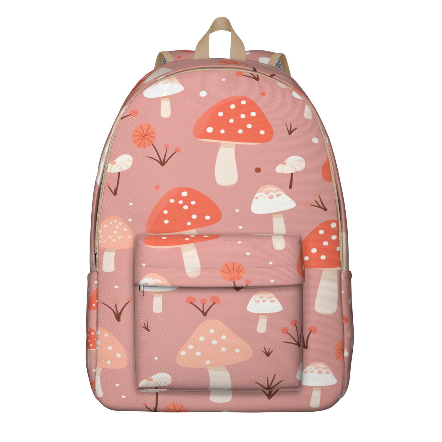 Psychedelic Mushroom Backpack, Trippy Boho Mushroom School Bag with ...