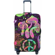 Psychedelic Mushroom Omniscient Eye Mandala Elastic Travel Luggage Cover Travel Suitcase Protective Cover For Trunk Case Suitcase