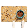 thumbnail image 1 of Psychedelic Mushroom Pet Food Mat - Trippy Absorbent Dog Bowl Mat - Non-Slip Waterproof Base - Neon Colors - Easy Clean Spill Catcher for Floors, 1 of 4