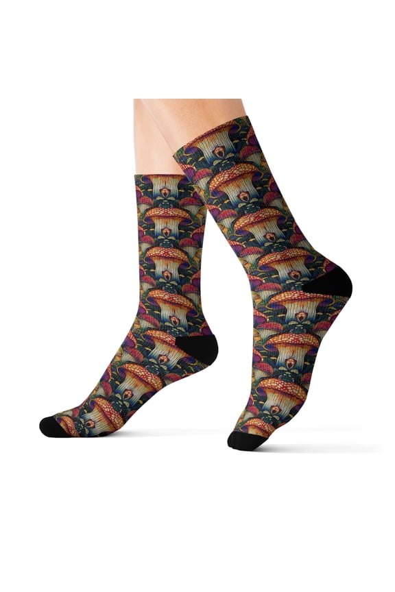 Psychedelic Mushrooms Design AI Created #32 Sublimation Socks