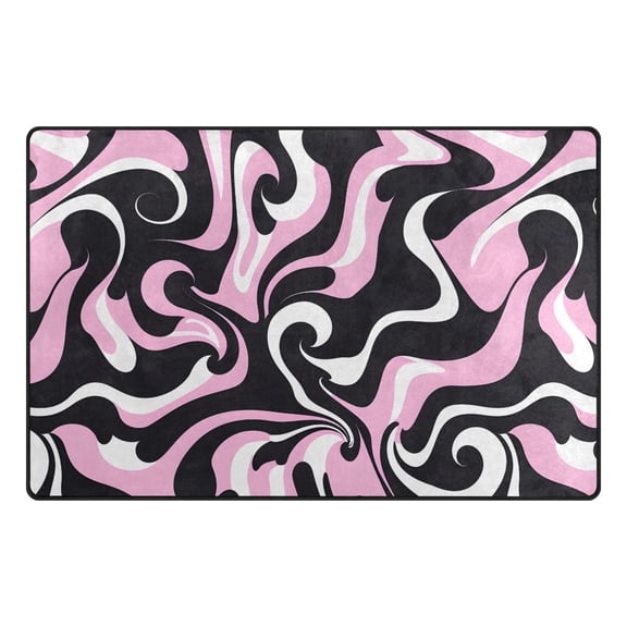 Psychedelic Oil Paint Pattern Memory Foam Area Rug 31"x20" Non Slip, Absorbent, Fade Proof for Living Room, Bedroom, Office