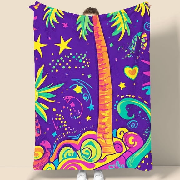 Psychedelic Palm Tree Tapestry 70.07 x 90.55 Inches Colorful Wall Hanging for Bedroom Living Room Dorm Decor