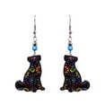 thumbnail image 1 of Psychedelic Pattern Dog Animal Graphic Dangle Earrings - Womens Fashion Handmade Jewelry Pet Lover Accessories, 1 of 1