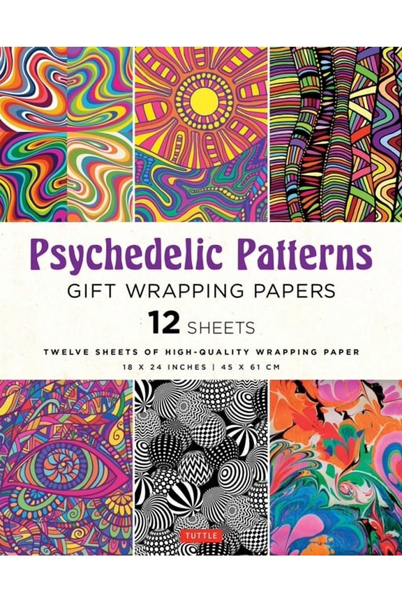 Psychedelic Patterns Gift Wrapping Papers - 12 Sheets: 18 X 24 Inch (45 X 61 CM) Wrapping Paper (Other)