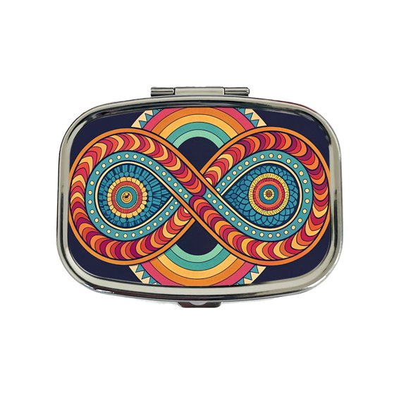 Psychedelic Patterns Groovy Infinite Loops Small Travel Handbag Pill Box Case