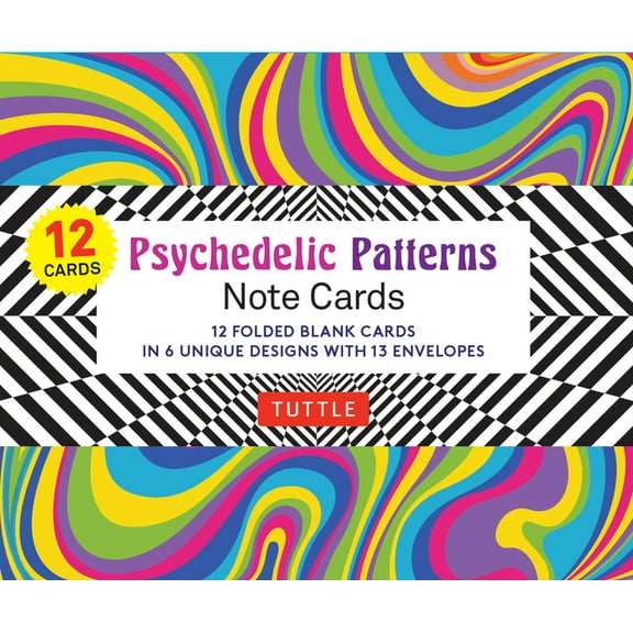 Psychedelic Patterns Note Cards - 12 Cards: In 6 Designs with 13 Envelopes (Card Sized 4 1/2 X 3 3/4) (Other)