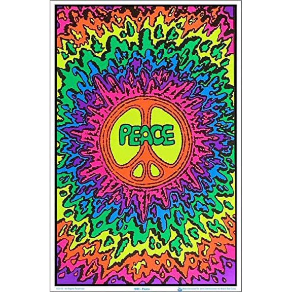 Psychedelic Peace Laminated Blacklight Poster - 23.5" x 35.5"