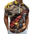 thumbnail image 1 of Psychedelic Pig Head Colorful Men Zipper T-shirt Summer Casual Short Sleeve T-shirt Top, 1 of 7