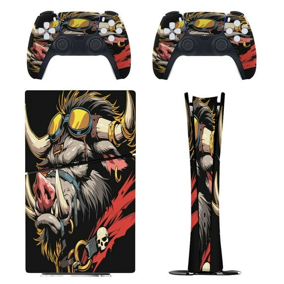 Psychedelic Pig Head Colorful PS5/PS5 Pro/PS5 Slim Digital Disc Skin Sticker For Console And Controller Skins