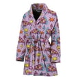 thumbnail image 1 of Psychedelic Pizza Pattern Women Bathrobe One Size Univeral Fits, Psychedelic Fashion Lightweight Plush Fleece Long Robe For Women, 1 of 3